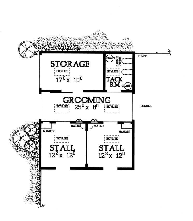 Floor Plan First Story of Garage Plan #137-1056