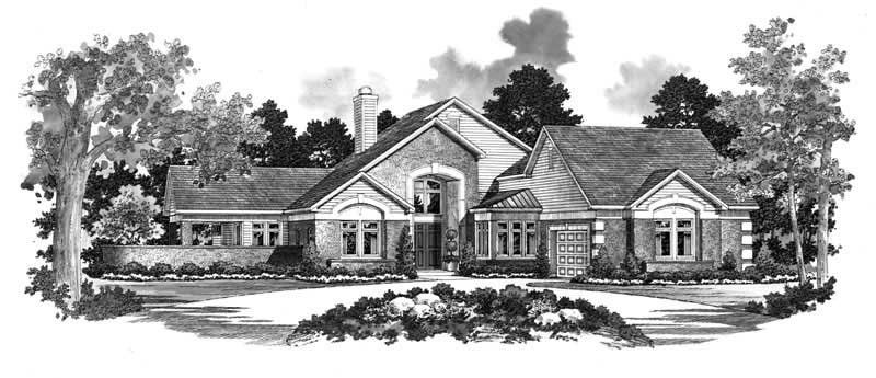 Home Plan Front Elevation of this 4-Bedroom,2471 Sq Ft Plan -137-1060