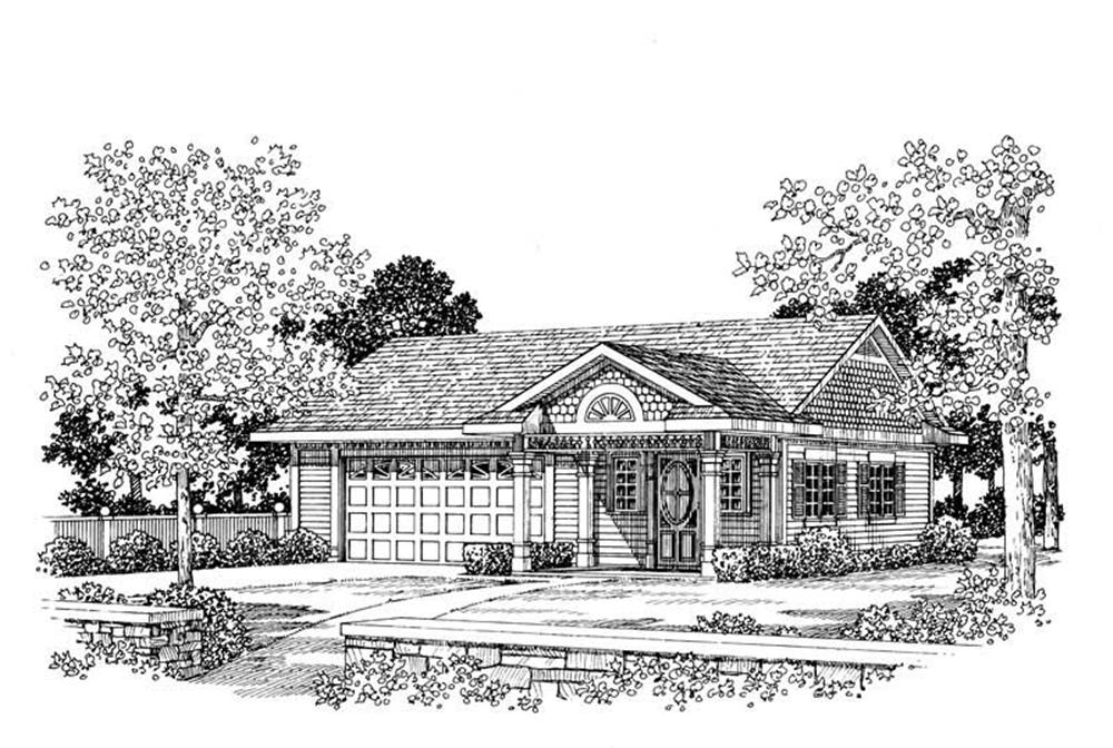 Front elevation of Garage home (ThePlanCollection: House Plan #137-1066)