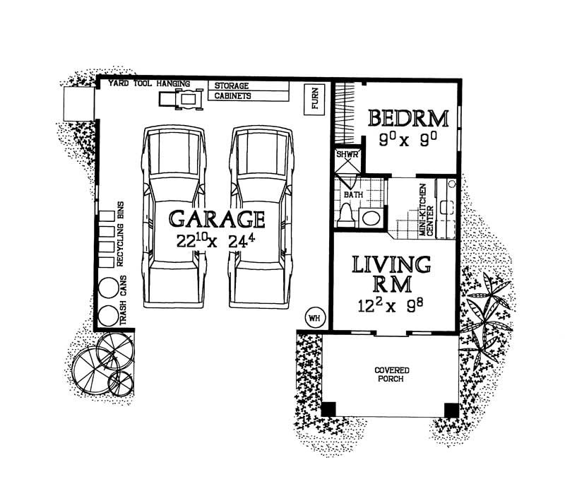 Floor Plan First Story of Garage Plan #137-1067