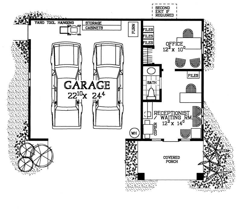 Floor Plan First Story of Garage Plan #137-1074