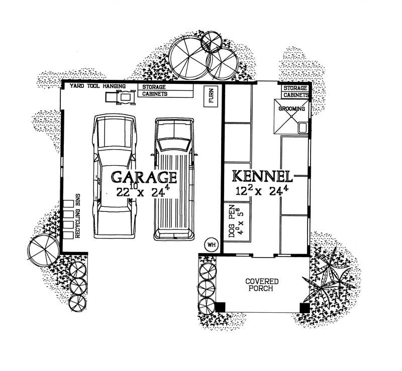 Floor Plan First Story of Garage Plan #137-1077