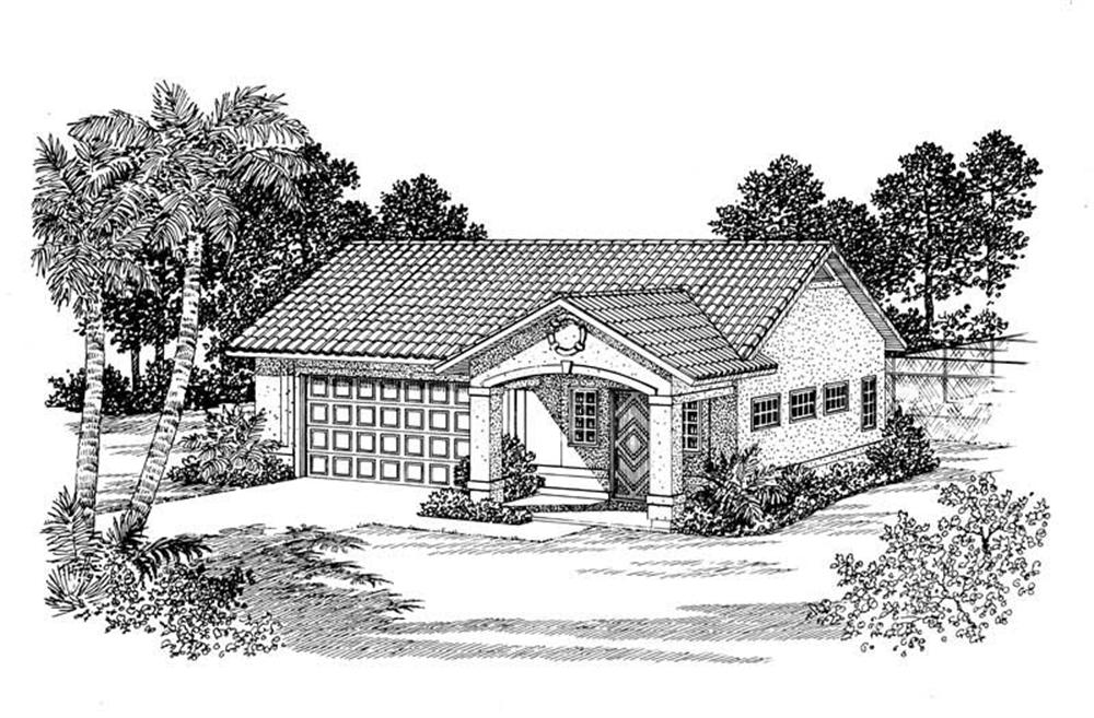 Front elevation of Garage home (ThePlanCollection: House Plan #137-1077)