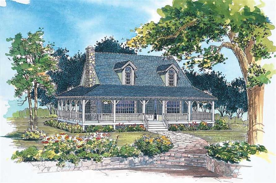 Front elevation of Country home (ThePlanCollection: House Plan #137-1081)