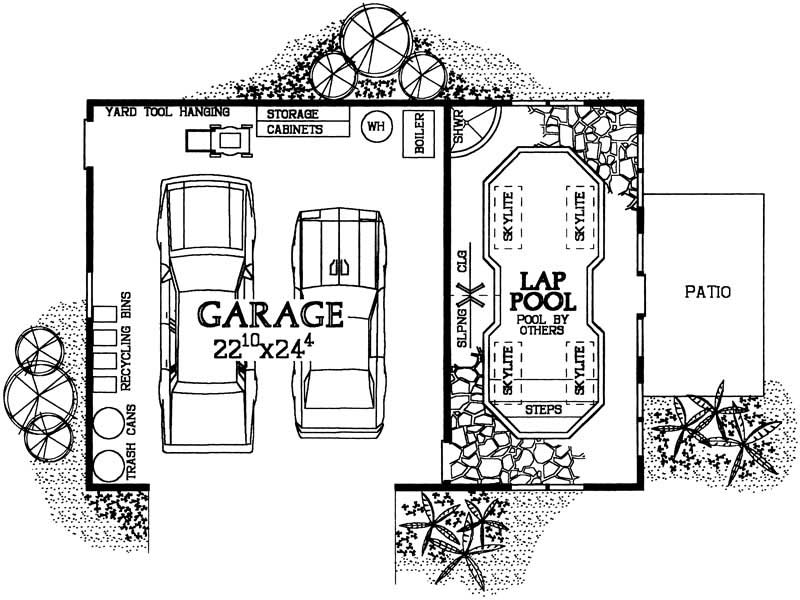 Floor Plan First Story of Garage Plan #137-1082