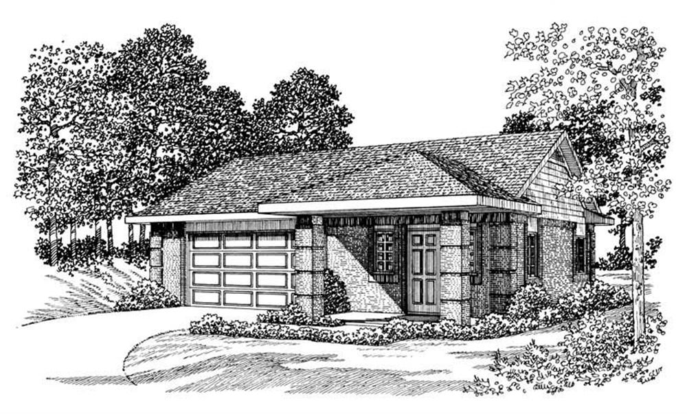 Front elevation of Garage home (ThePlanCollection: House Plan #137-1087)
