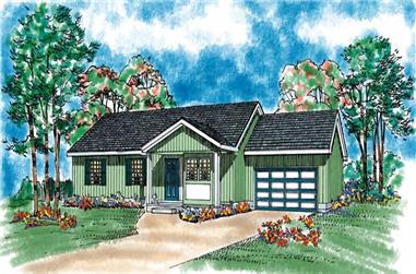 3-Bedroom, 1130 Sq Ft Country Home Plan - 137-1088 - Main Exterior