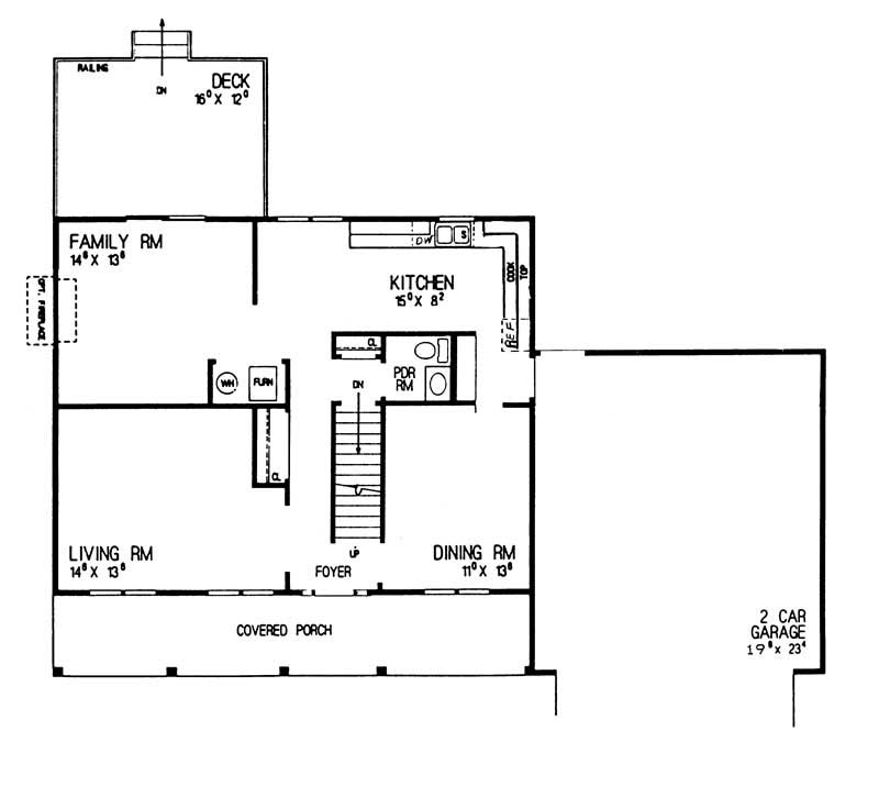 Floor Plan First Story of Colonial Plan #137-1089