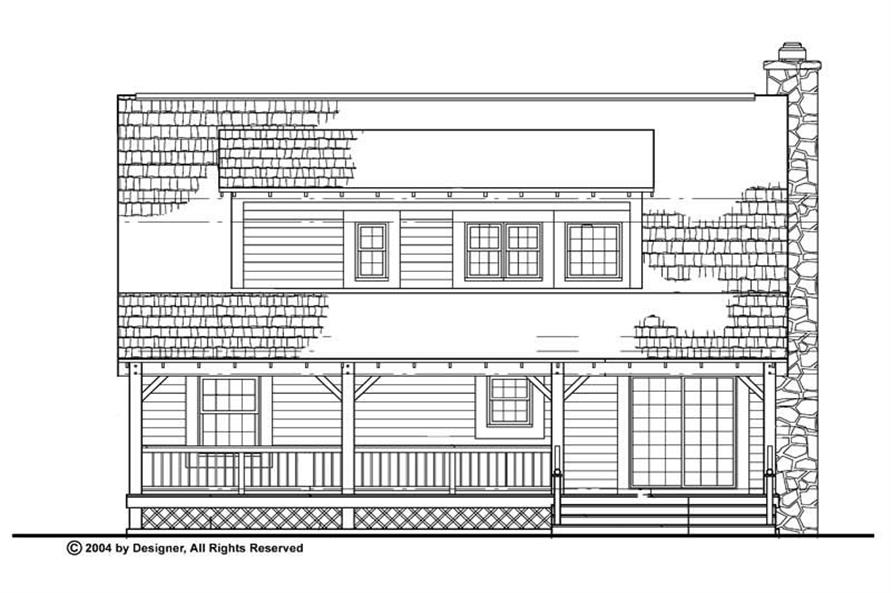 Home Plan Rear Elevation of this 3-Bedroom,1673 Sq Ft Plan -137-1090