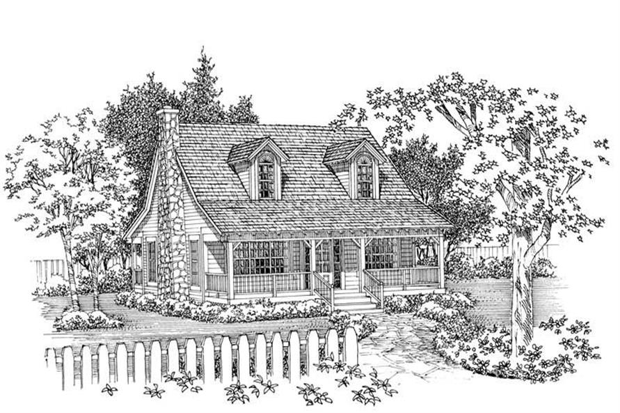 Home Plan Front Elevation of this 3-Bedroom,1673 Sq Ft Plan -137-1090