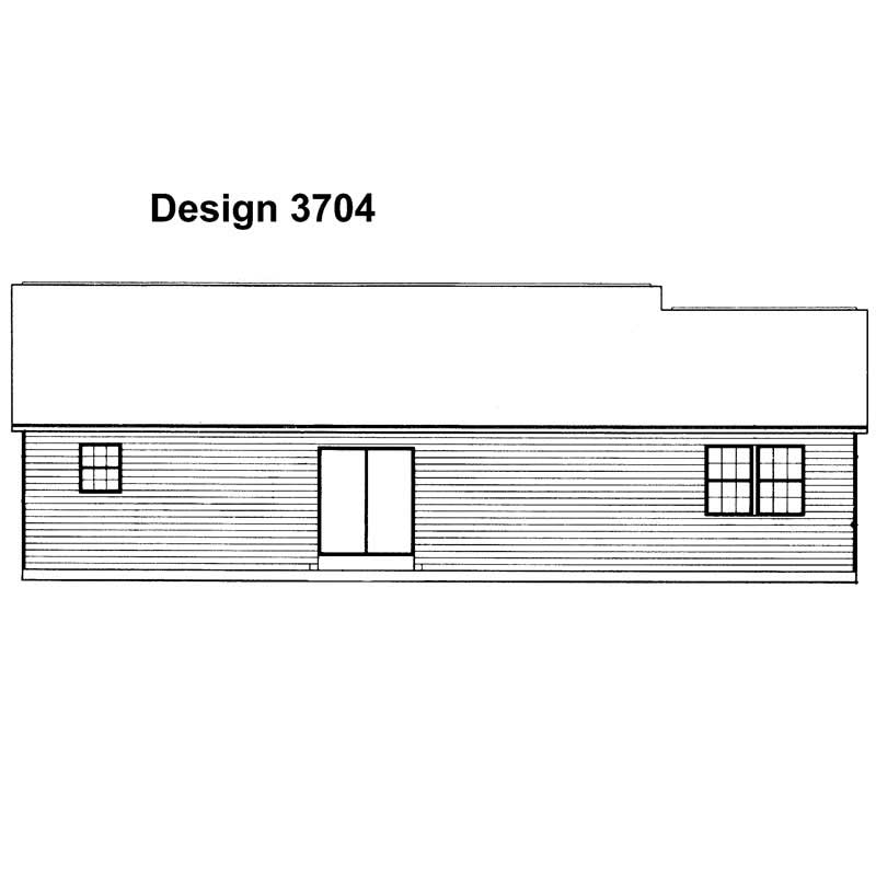 Home Plan Rear Elevation of this 3-Bedroom,1492 Sq Ft Plan -137-1092