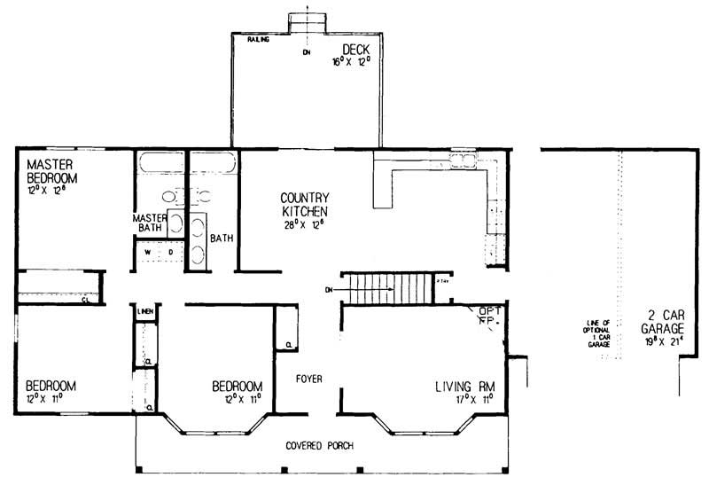 Floor Plan First Story of Country Plan #137-1092