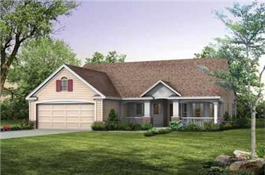 2-Bedroom, 1118 Sq Ft Country Home Plan - 137-1104 - Main Exterior