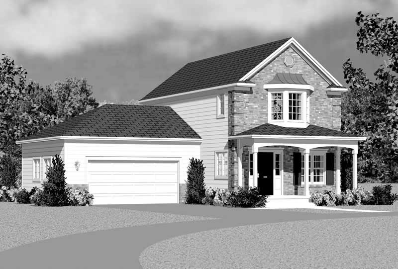 Home Plan Front Elevation of this 3-Bedroom,1415 Sq Ft Plan -137-1111