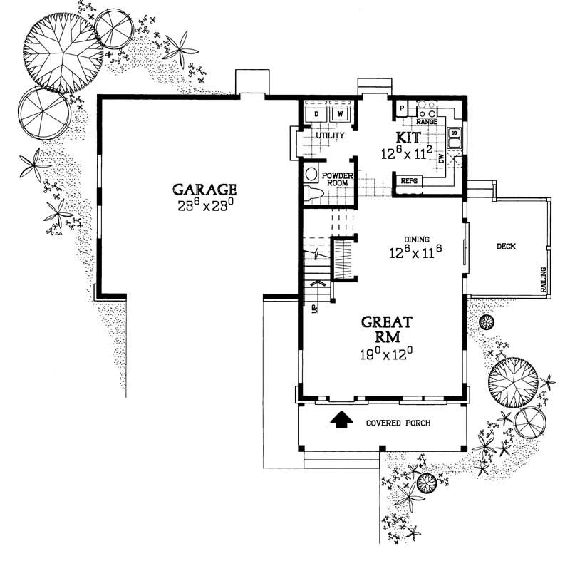 Floor Plan First Story of Country Plan #137-1111
