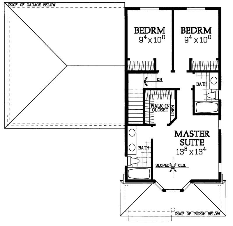 Floor Plan Second Story of Country Plan #137-1111