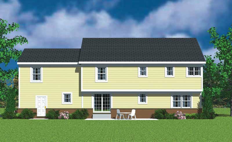Home Plan Rear Elevation of this 4-Bedroom,2391 Sq Ft Plan -137-1113