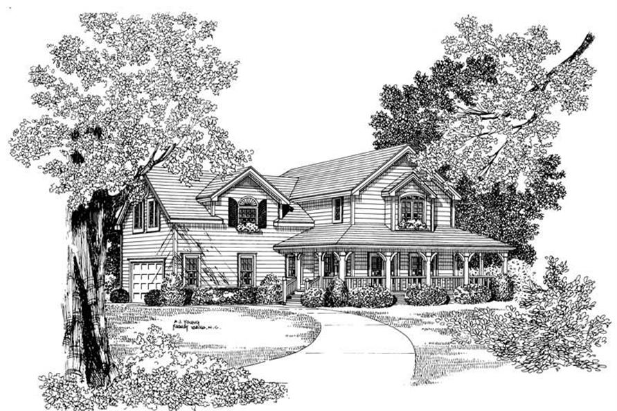 Home Plan Front Elevation of this 3-Bedroom,1987 Sq Ft Plan -137-1114