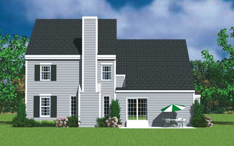 Home Plan Rear Elevation of this 4-Bedroom,2057 Sq Ft Plan -137-1115
