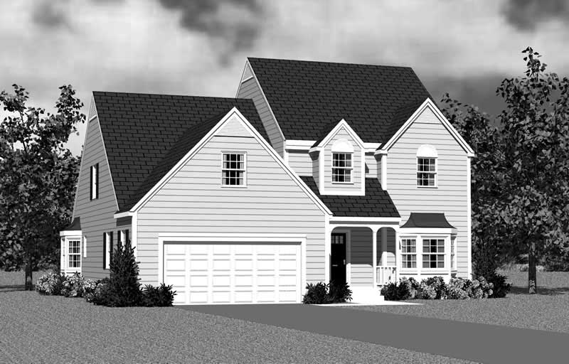 Home Plan Front Elevation of this 4-Bedroom,2057 Sq Ft Plan -137-1115