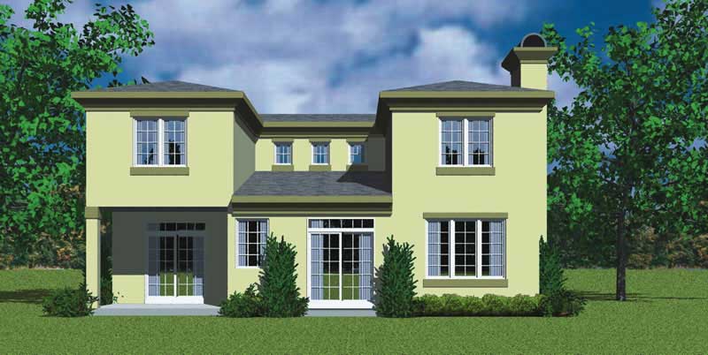 Home Plan Rear Elevation of this 3-Bedroom,2091 Sq Ft Plan -137-1119