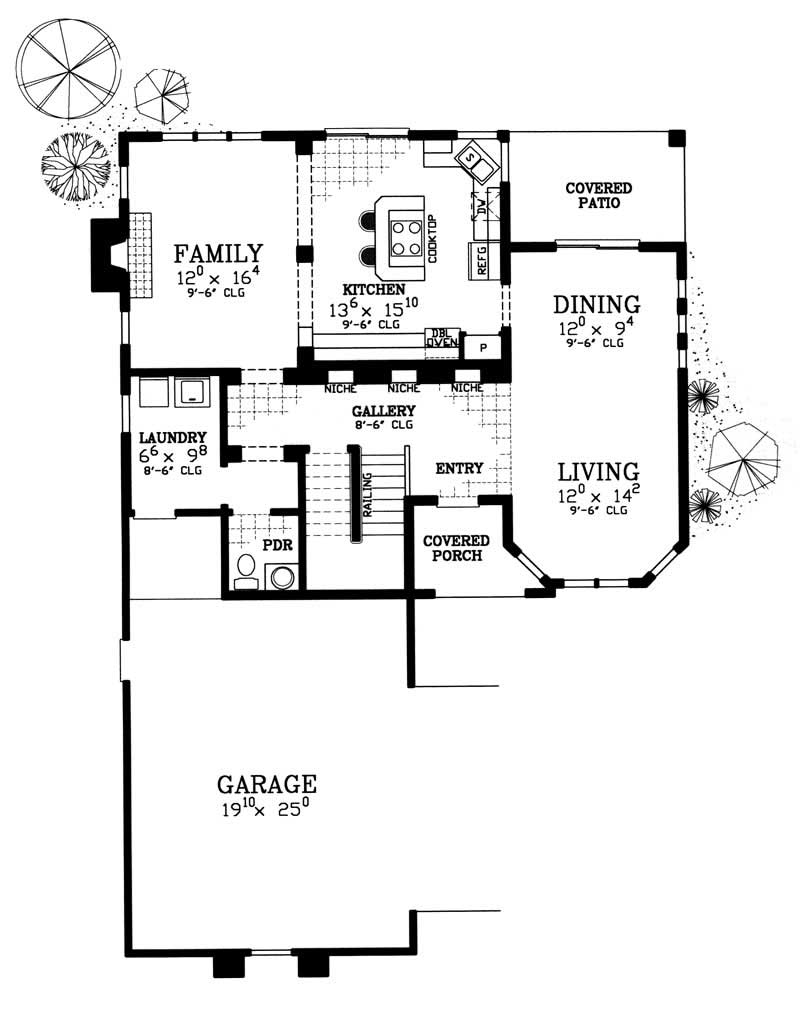 Floor Plan First Story of Contemporary Plan #137-1119