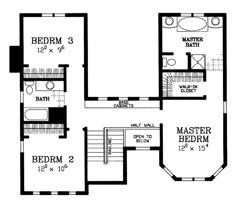 Floor Plan Second Story of Contemporary Plan #137-1119