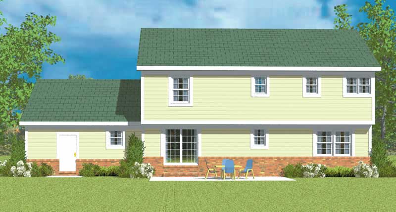 Home Plan Rear Elevation of this 4-Bedroom,2299 Sq Ft Plan -137-1130