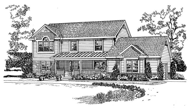 Home Plan Front Elevation of this 4-Bedroom,2299 Sq Ft Plan -137-1130