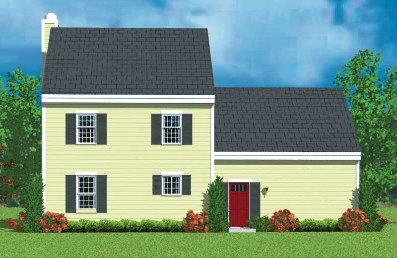 Home Plan Rear Elevation of this 3-Bedroom,1409 Sq Ft Plan -137-1131