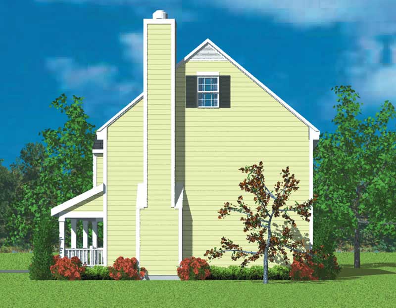 Home Plan Right Elevation of this 3-Bedroom,1409 Sq Ft Plan -137-1131