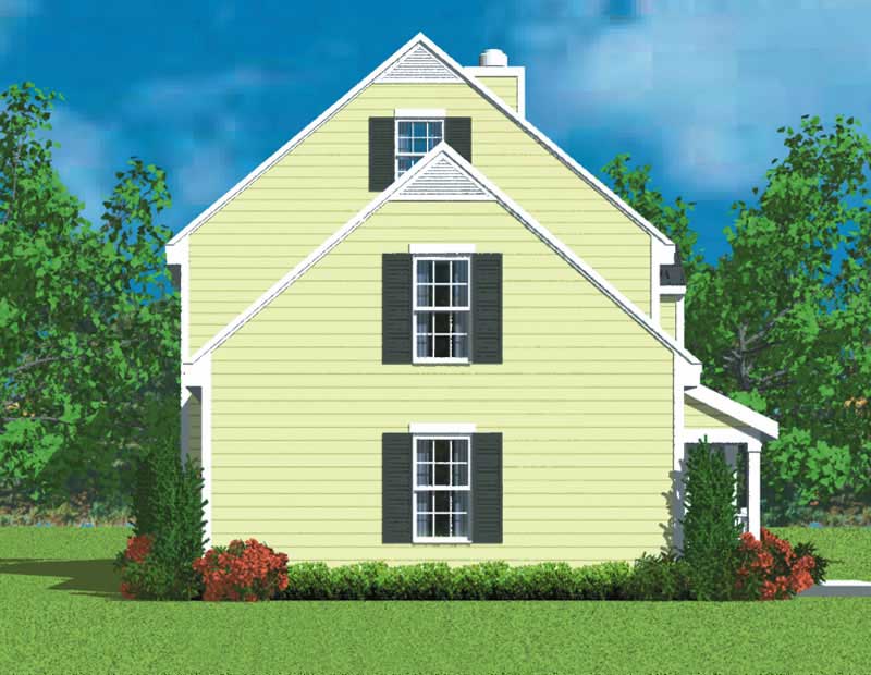 Home Plan Left Elevation of this 3-Bedroom,1409 Sq Ft Plan -137-1131