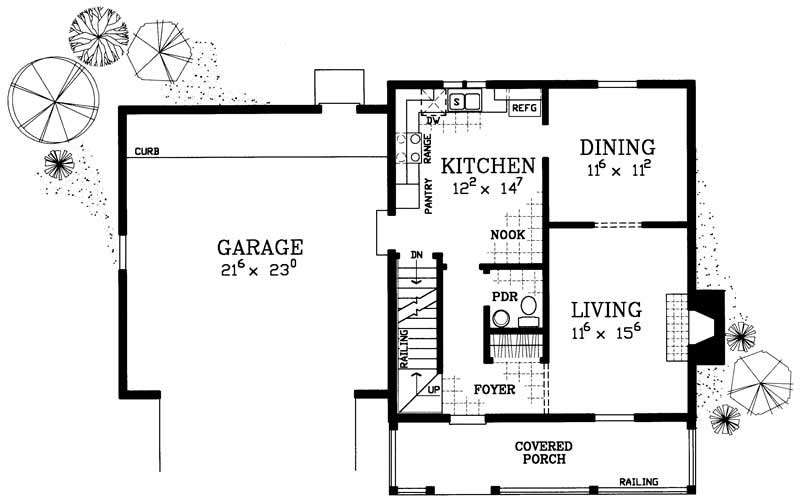 Floor Plan First Story of Country Plan #137-1131