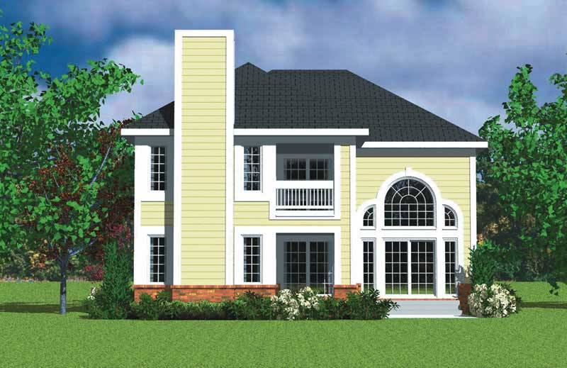 Home Plan Rear Elevation of this 3-Bedroom,2308 Sq Ft Plan -137-1134