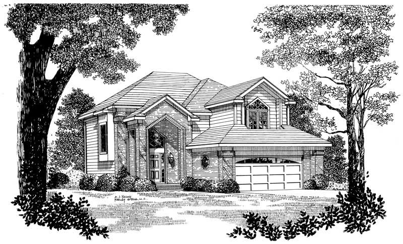 Home Plan Front Elevation of this 3-Bedroom,2308 Sq Ft Plan -137-1134