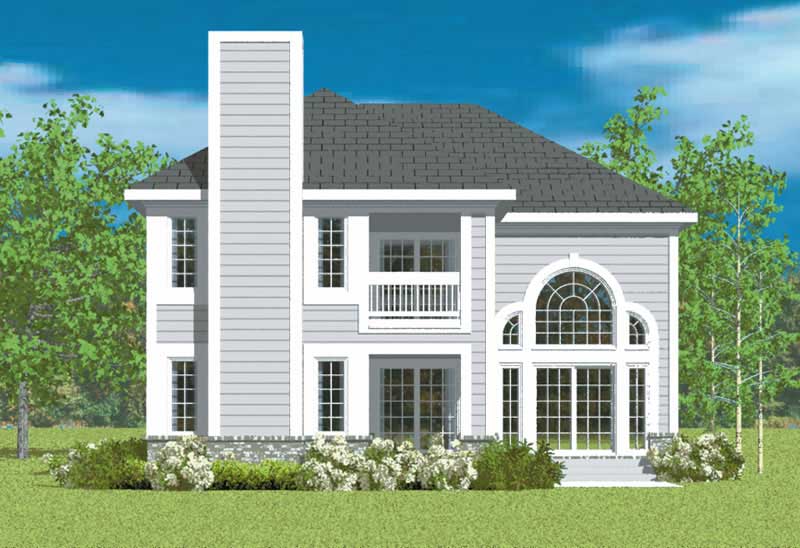 Home Plan Rear Elevation of this 3-Bedroom,2308 Sq Ft Plan -137-1136