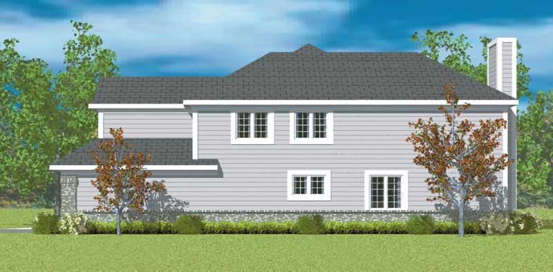 Home Plan Right Elevation of this 3-Bedroom,2308 Sq Ft Plan -137-1136