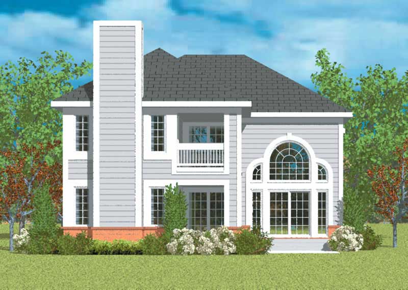 Home Plan Rear Elevation of this 2-Bedroom,2152 Sq Ft Plan -137-1138