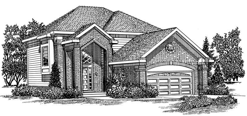Home Plan Front Elevation of this 2-Bedroom,2152 Sq Ft Plan -137-1138