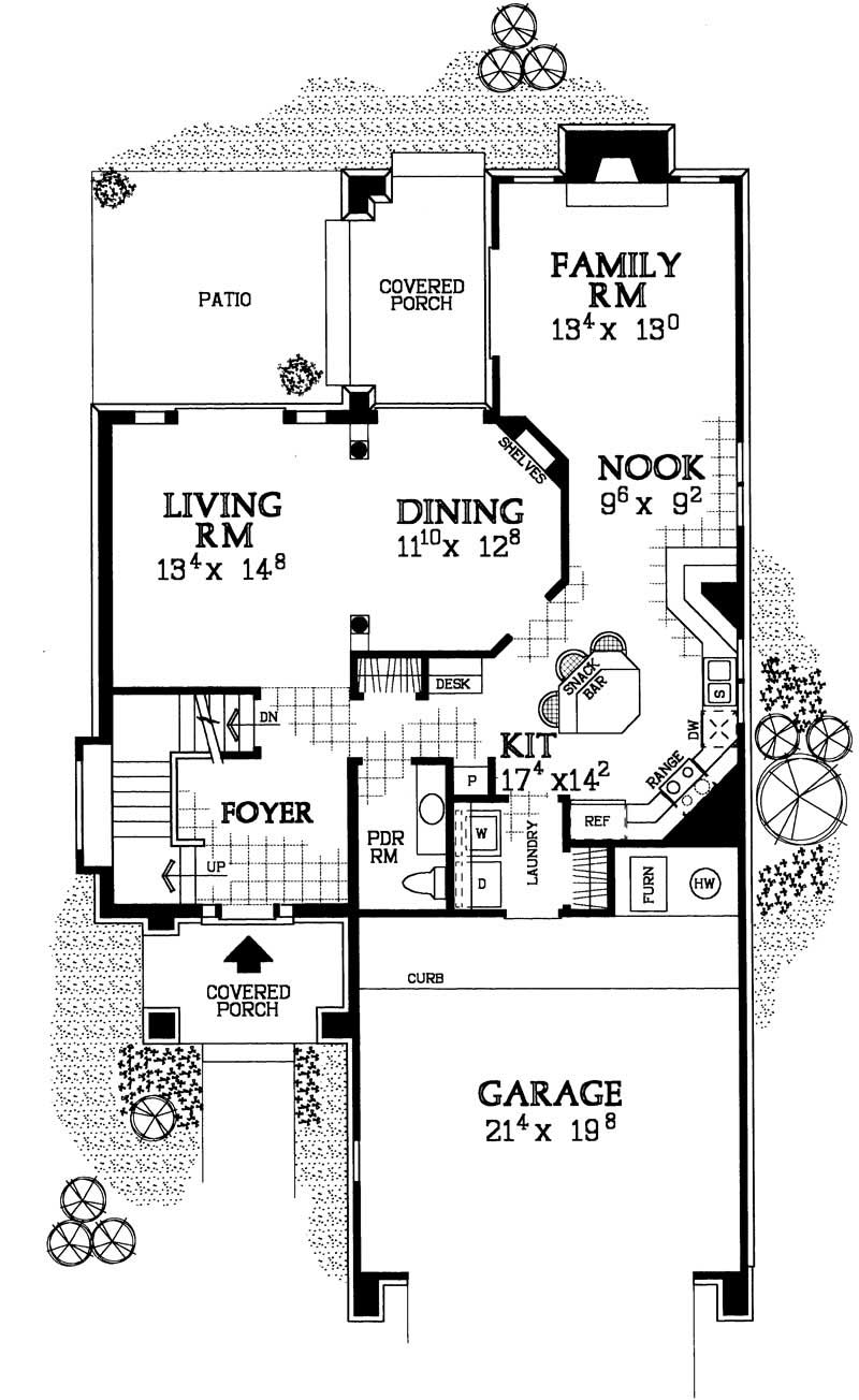 Floor Plan First Story of Traditional Plan #137-1138
