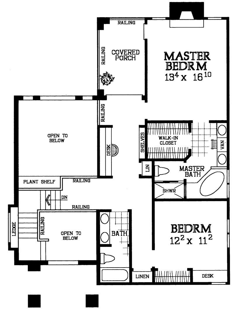 Floor Plan Second Story of Traditional Plan #137-1138