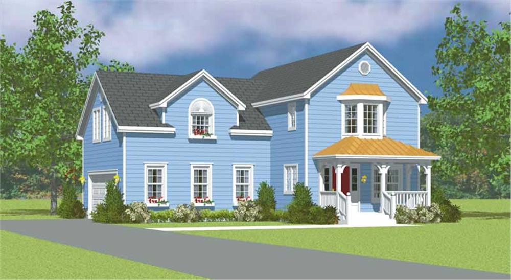 Front elevation of Country home (ThePlanCollection: House Plan #137-1139)