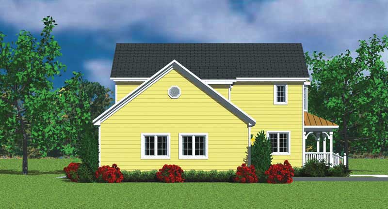 Home Plan Left Elevation of this 3-Bedroom,1402 Sq Ft Plan -137-1146