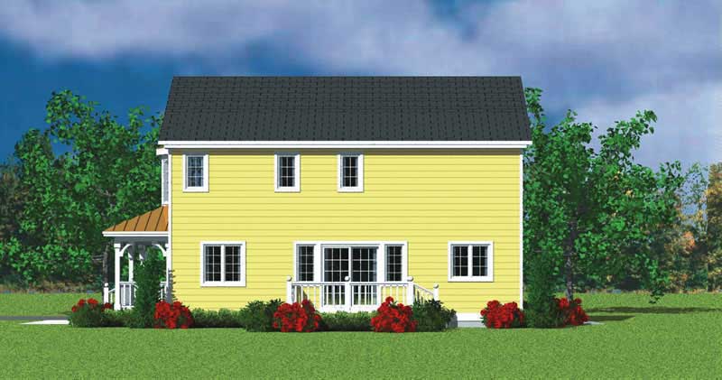 Home Plan Right Elevation of this 3-Bedroom,1402 Sq Ft Plan -137-1146