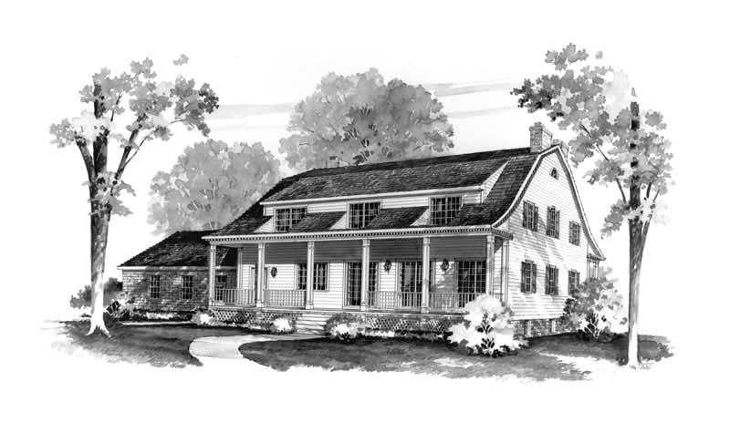 Home Plan Rear Elevation of this 4-Bedroom,3238 Sq Ft Plan -137-1150