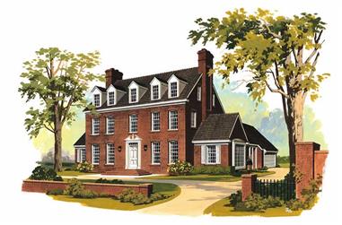 5-Bedroom, 3556 Sq Ft Colonial Home Plan - 137-1159 - Main Exterior