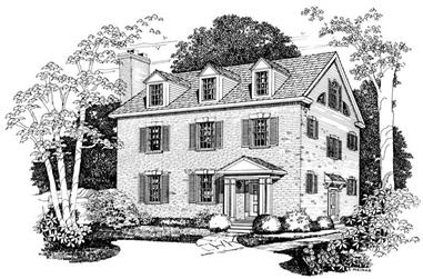 3-Bedroom, 2016 Sq Ft Colonial House Plan - 137-1160 - Front Exterior