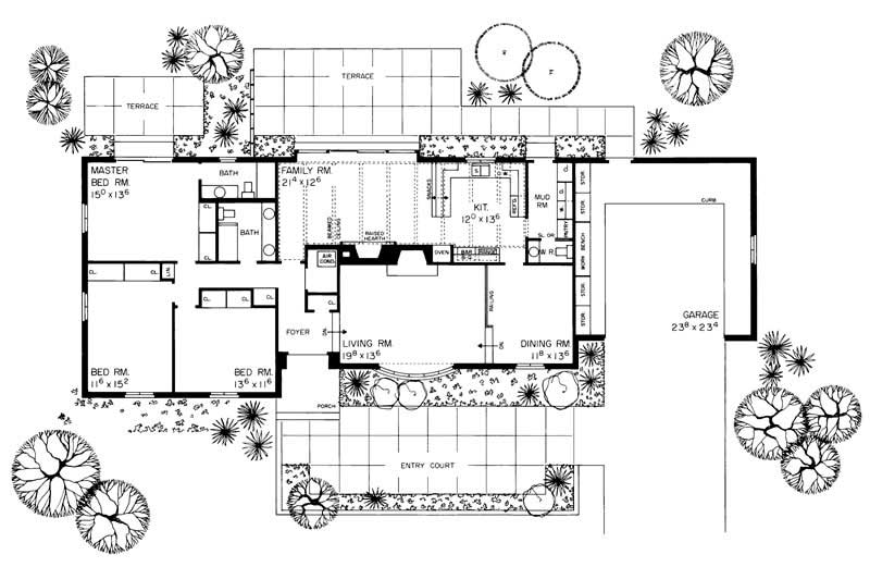 Floor Plan First Story of Ranch Plan #137-1162