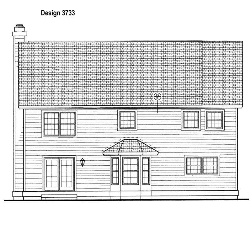 Home Plan Rear Elevation of this 4-Bedroom,2551 Sq Ft Plan -137-1164