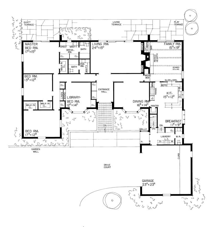 Ranch House Plans - Home Design HW-1911 # 17374